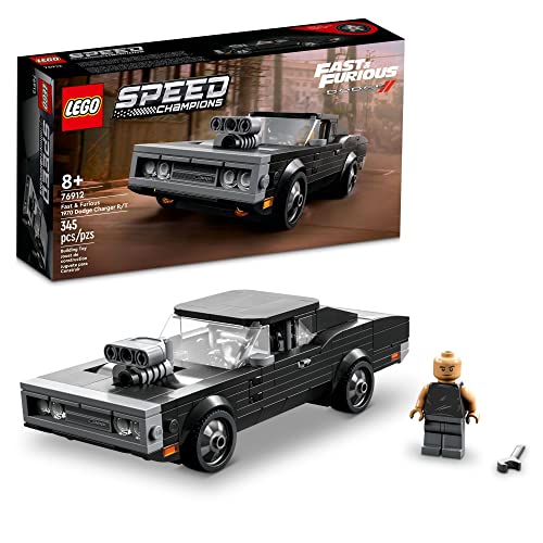 LEGO® Speed Champions Fast & Furious 1970 Dodge Charger R/T 76912 Toy Car Building Set for Kids, Boys, and Girls Ages 8+; Collectible Model Including a Dominic Toretto Minifigure (345 Pieces)