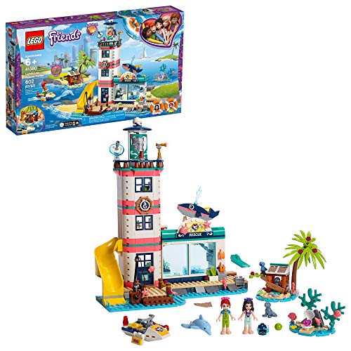 LEGO® Friends Lighthouse Rescue Center 41380 Building Kit with Lighthouse Model and Tropical Island Includes Mini Dolls and Toy Animals for Pretend Play (602 Pieces)