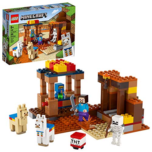 LEGO® Minecraft The Trading Post 21167 Collectible Action-Figure Playset with Minecraft’s Steve and Skeleton Toys, New 2021 (201 Pieces)