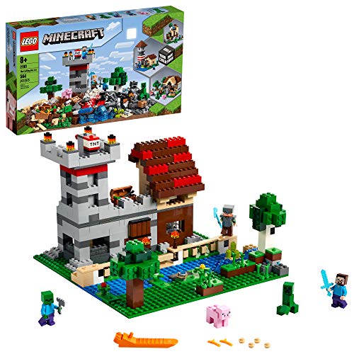 LEGO® Minecraft The Crafting Box 3.0 21161 Minecraft Brick Construction Toy and Minifigures, Castle and Farm Building Set, Great Gift for Minecraft Players Aged 8 and up (564 Pieces)
