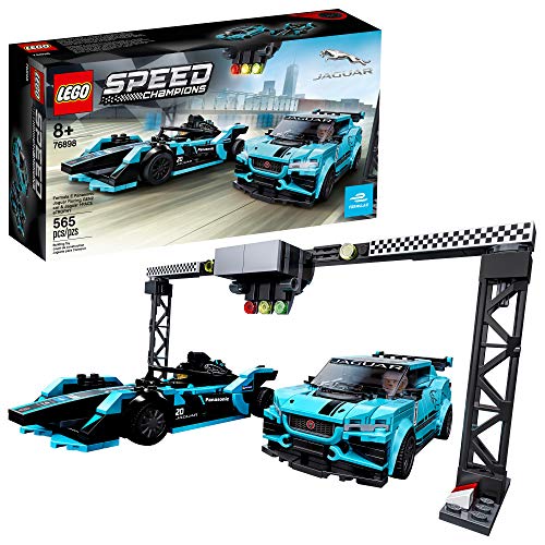 LEGO® Speed Champions Formula E Panasonic Jaguar Racing Gen2 car and Jaguar I-PACE eTROPHY 76898 Building Kit (564 Pieces),Multicolor,Standard