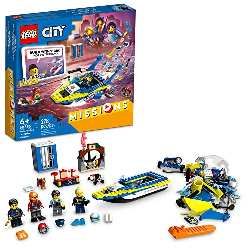 LEGO® City Water Police Detective Missions 60355 Interactive Digital Building Toy Set for Kids, Boys, and Girls Ages 6+ (278 Pieces)