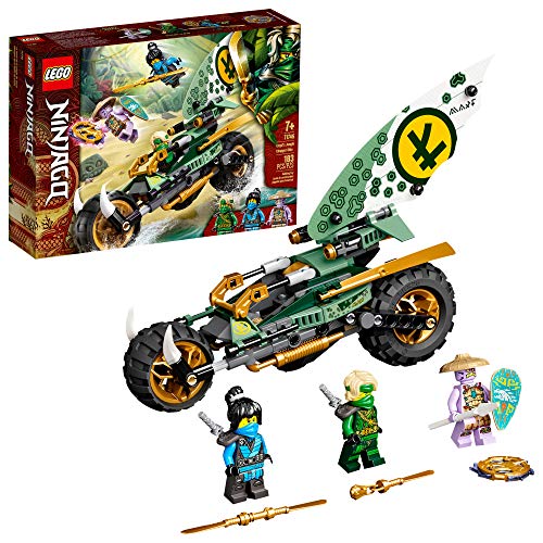 LEGO® NINJAGO Lloyd’s Jungle Chopper Bike 71745 Building Kit; Ninja Bike Toy Featuring NINJAGO Lloyd and NYA Minifigures, New 2021 (183 Pieces); Top Toy for Kids Who Love Action-Packed Creative Play