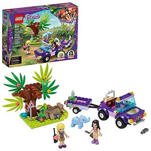 LEGO® Friends Baby Elephant Jungle Rescue 41421 Adventure Building Kit; Animal Rescue Playset That Comes with a Toy Truck and Trailer, Plus Friends Emma and Stephanie (203 Pieces)