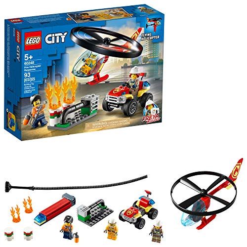 LEGO® City Fire Helicopter Response 60248 Firefighter Toy, Fun Building Set for Kids (93 Pieces)