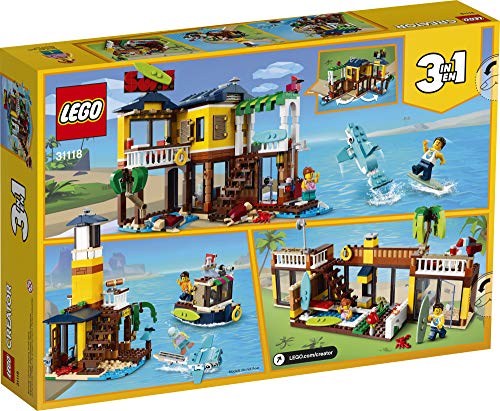 LEGO® Creator 3in1 Surfer Beach House 31118 Building Kit Featuring Beach Hut and Animal Toys, New 2021 (564 Pieces) - Image 4