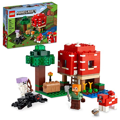 LEGO® Minecraft The Mushroom House 21179 Building Kit; Toy House Playset; Great Gift for Kids and Players Aged 8+ (272 Pieces)