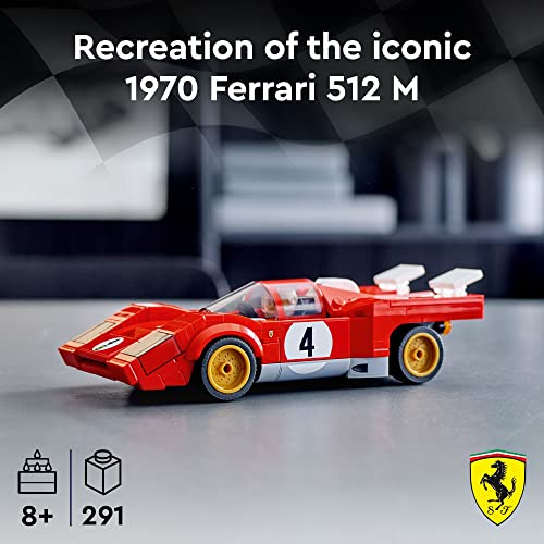 LEGO® Speed Champions 1970 Ferrari 512 M 76906 Toy Building Kit; Collectible Recreation of an Iconic Race car for Kids Aged 8+; Includes a Driver Minifigure with a Cool Racing Suit (291 Pieces) - Image 6