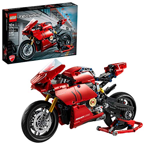 LEGO® Technic Ducati Panigale V4 R 42107 Motorcycle Toy Building Kit, Build A Model Motorcycle, Featuring Gearbox and Suspension (646 Pieces),