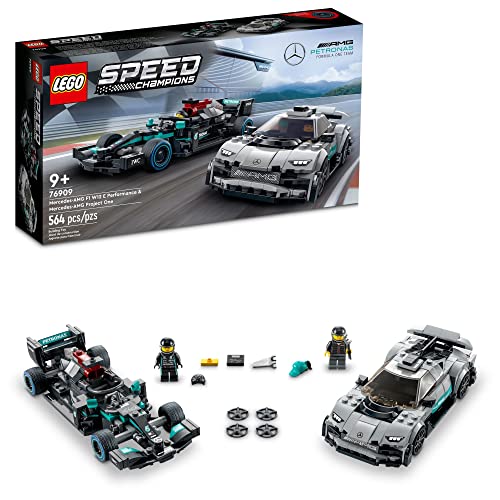 LEGO® Speed Champions Mercedes-AMG F1 W12 E Performance & Mercedes-AMG Project One 76909 Building Kit; for Ages 9+ (564 Pieces)