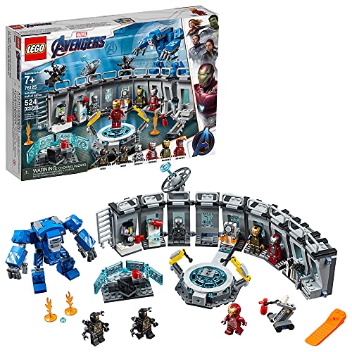 LEGO® Marvel Avengers Iron Man Hall of Armor 76125 Building Kit Marvel Tony Stark Iron Man Suit Action Figures (524 Pieces), Standard, Multicolor